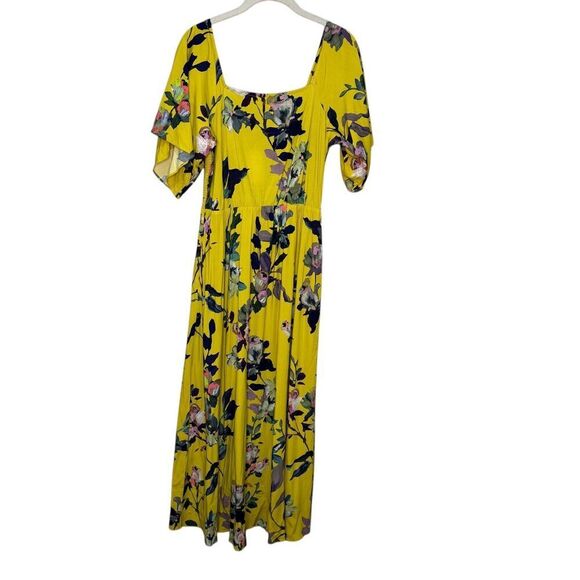 Soft Surroundings Maxi Dress Size Small Maise Floral Smocked Square Neck - Picture 1 of 11